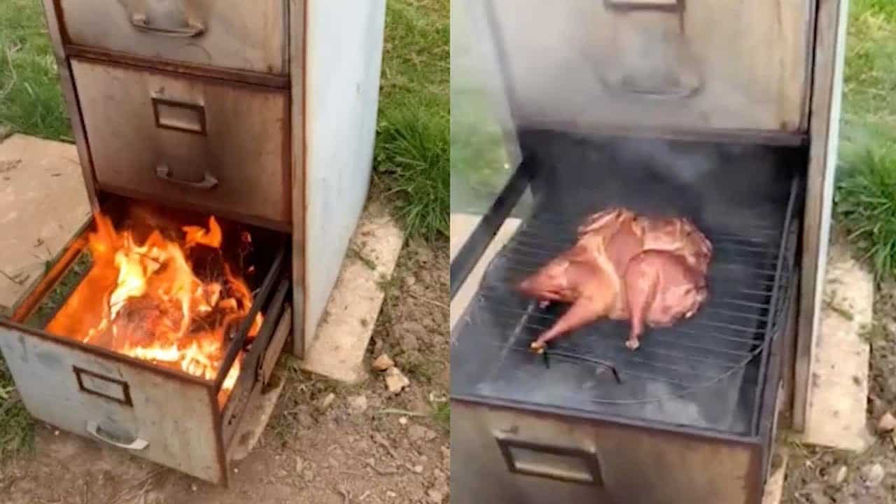 how to make a smoker out of a filing cabinet